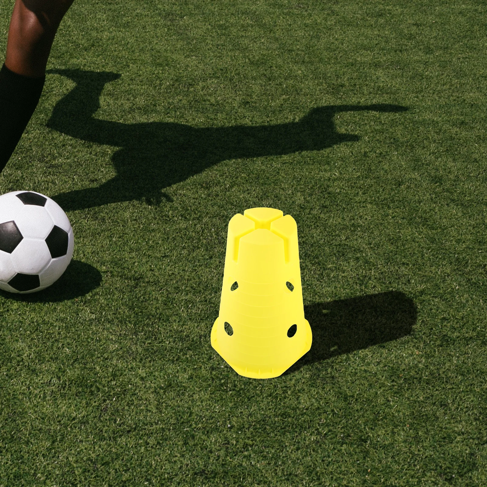 

Flat Top Sign Bucket 32cm Yellow Multi functional Design Sport Training Cone Kids Soccer Hurdle Running Lightweight Durable