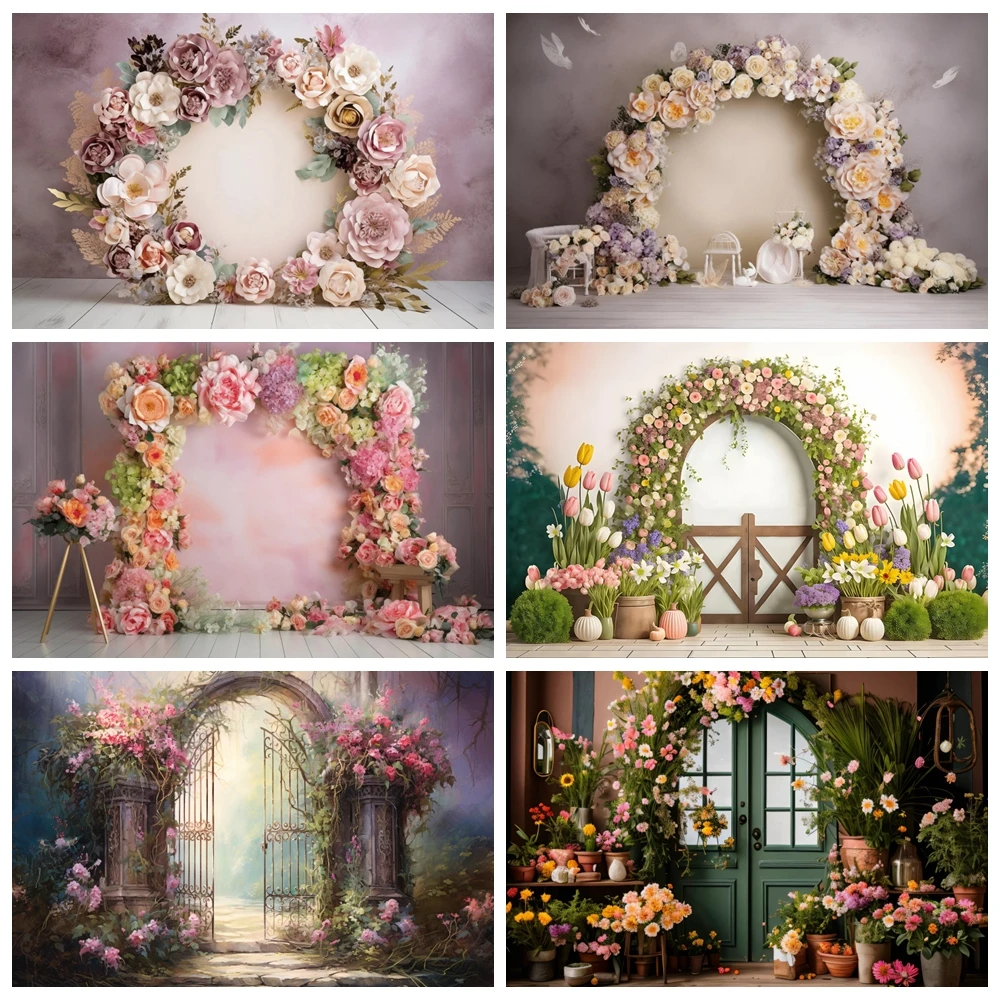 

Abstract Flower Backdrop Oil Painting Spring Floral Girls Newborn Baby Shower Birthday Cake Smash Wedding Photography Background