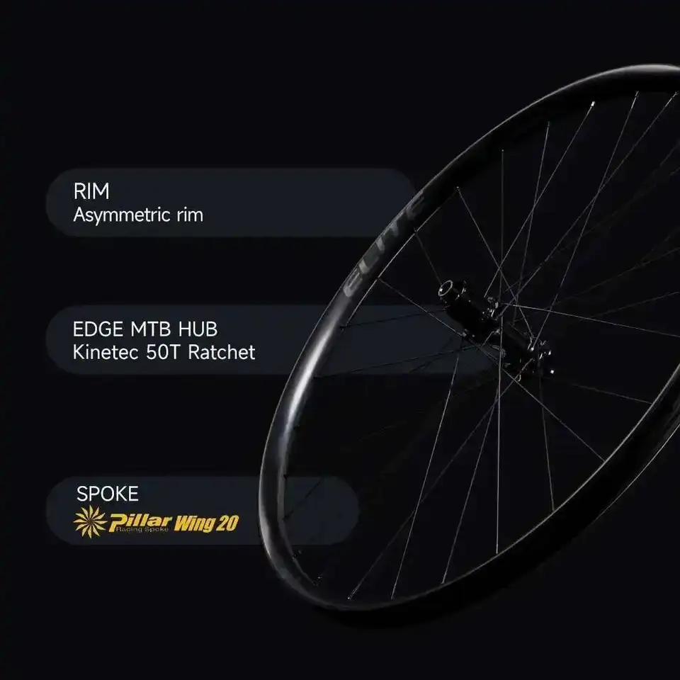 ELITEWHEELS EDGE MTB 1199g 超軽量UD生織りカーボンホイールセット