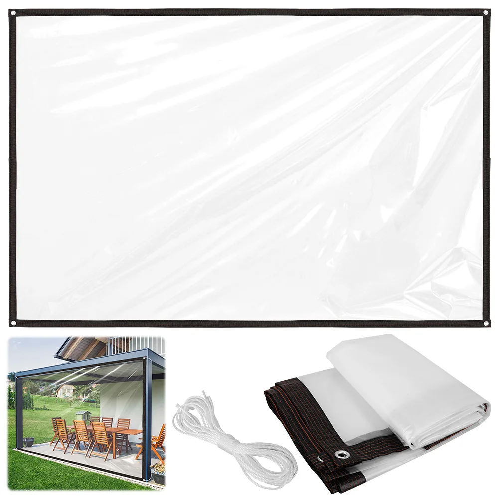 

Waterproof Heavy Duty Tarpaulin with Grommets Clear Vinyl Plastic Tarps 6.5x9.8 FT for Outdoor/Camping/Plant/Garden/Chicken Coop