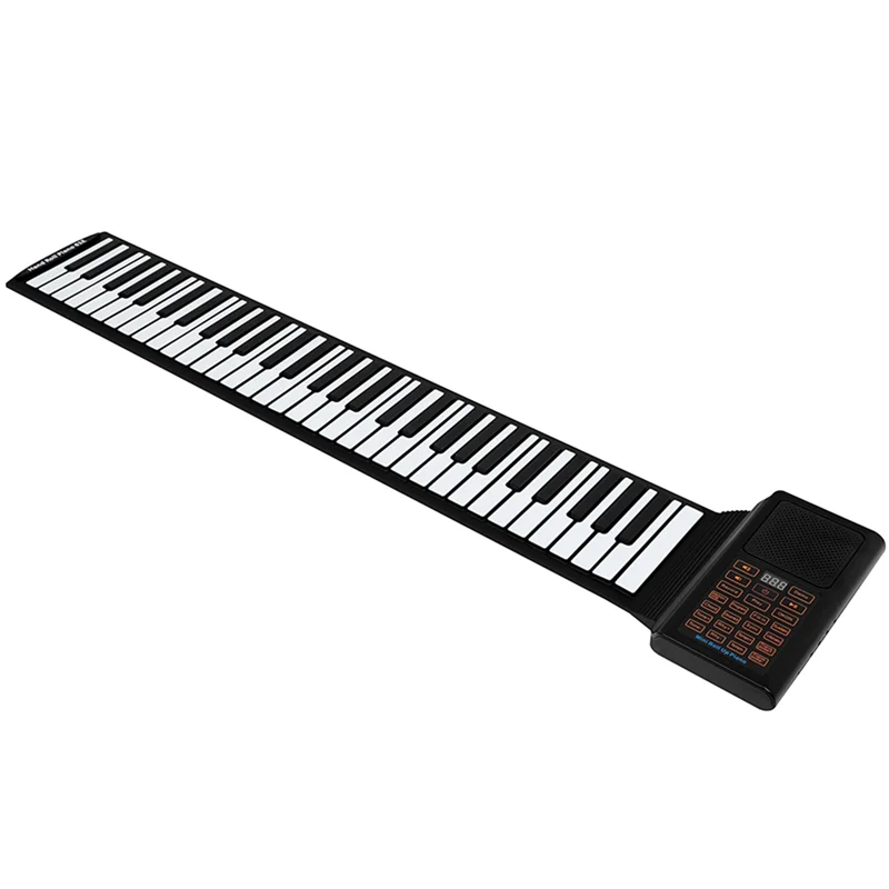 61-Key Hand-Rolled Electronic Organ Portable Folding Silicone Hand-Rolled Piano Beginners Practice Hand-Rolled Piano