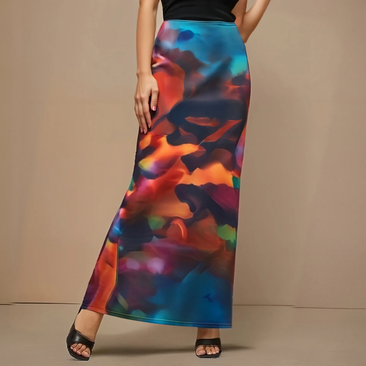 

Women's Skirts Summer 2025 Decent Skinny Fit Chroma Natural Waist Long Pencil Fashion Skirts