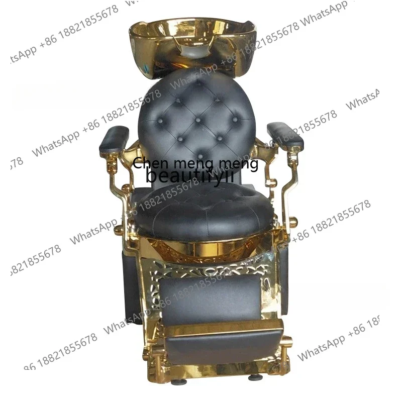 cc182l Golden Shampoo Chair Hair Saloon Dedicated Foreign Beauty Salon Half Lying Massage Salon Bed Flush Recliner