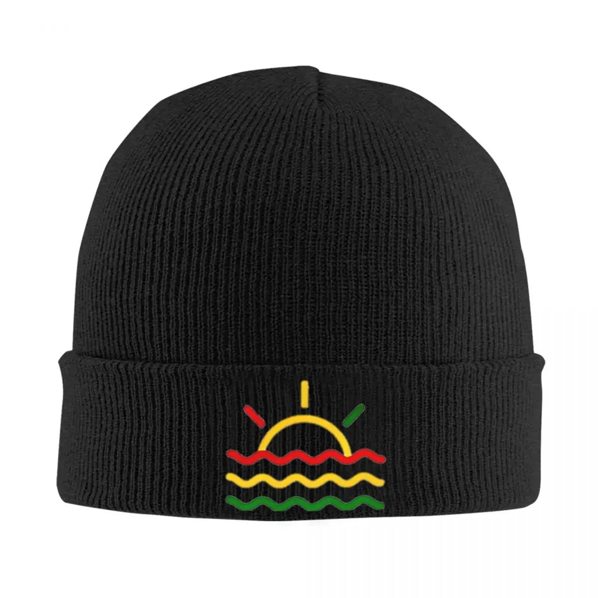 Sunrise Reggae Roots Vibes Knitted Caps Women's Men's Skullies Beanies Autumn Winter Hat Acrylic Crochet Cap