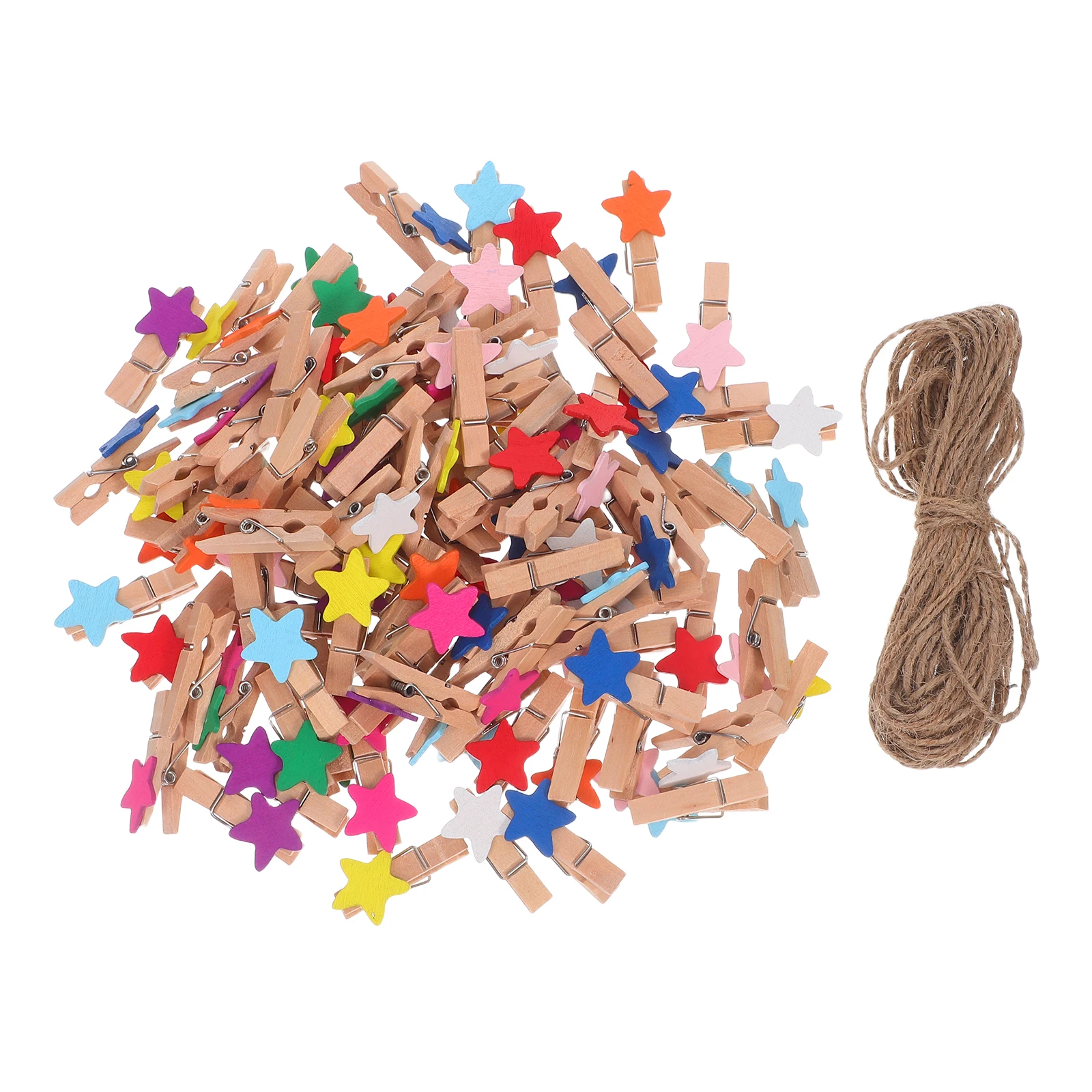 

150pcs Wooden Clothespins Miniwindproof Small Clothes Pin For Hanging Photos Socks Towels With Jute Twine Craft Clips Clothes