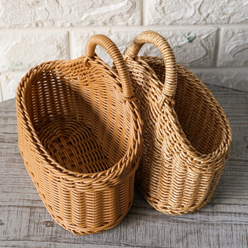 F92B Panier rangement pratique Pruisible Styles tissés robustes Accessoire pour les articles ménagers Utilisation