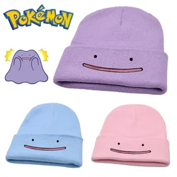 Chapéu quente Pokémon unissexo, gorro de malha, monocromático, fofo, Pikachu, anime, broche, engraçado, bordado, gorros para homens e mulheres, inverno