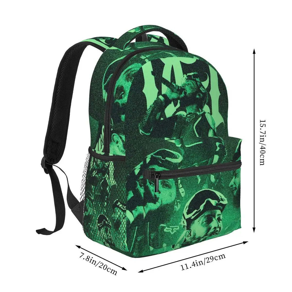 Rapper Jc Reyes Album Tour Graphic Student Backpack School Bag Hiking Travel Daypack for Boys Girls Bookbag Shoulder Bags