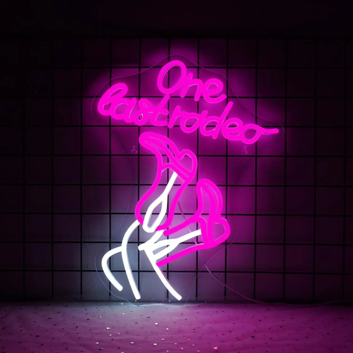 One Last Rodeo Neon Sign Cowboy Boots Dimmable Cowgirl for Wall Decor Connectivity Via USB Licked Neon Light for Bedroom Home Ba