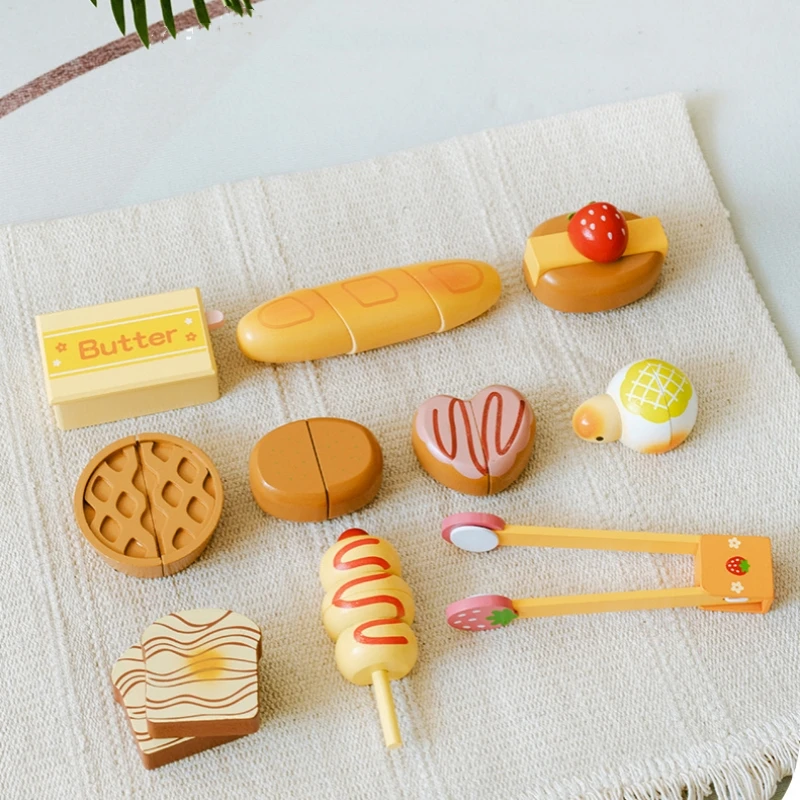 어린이 요리사 나무 음식 모델 촬영 소품, 어린이 집 애프터눈 티 장난감, 홈 케이크 장식