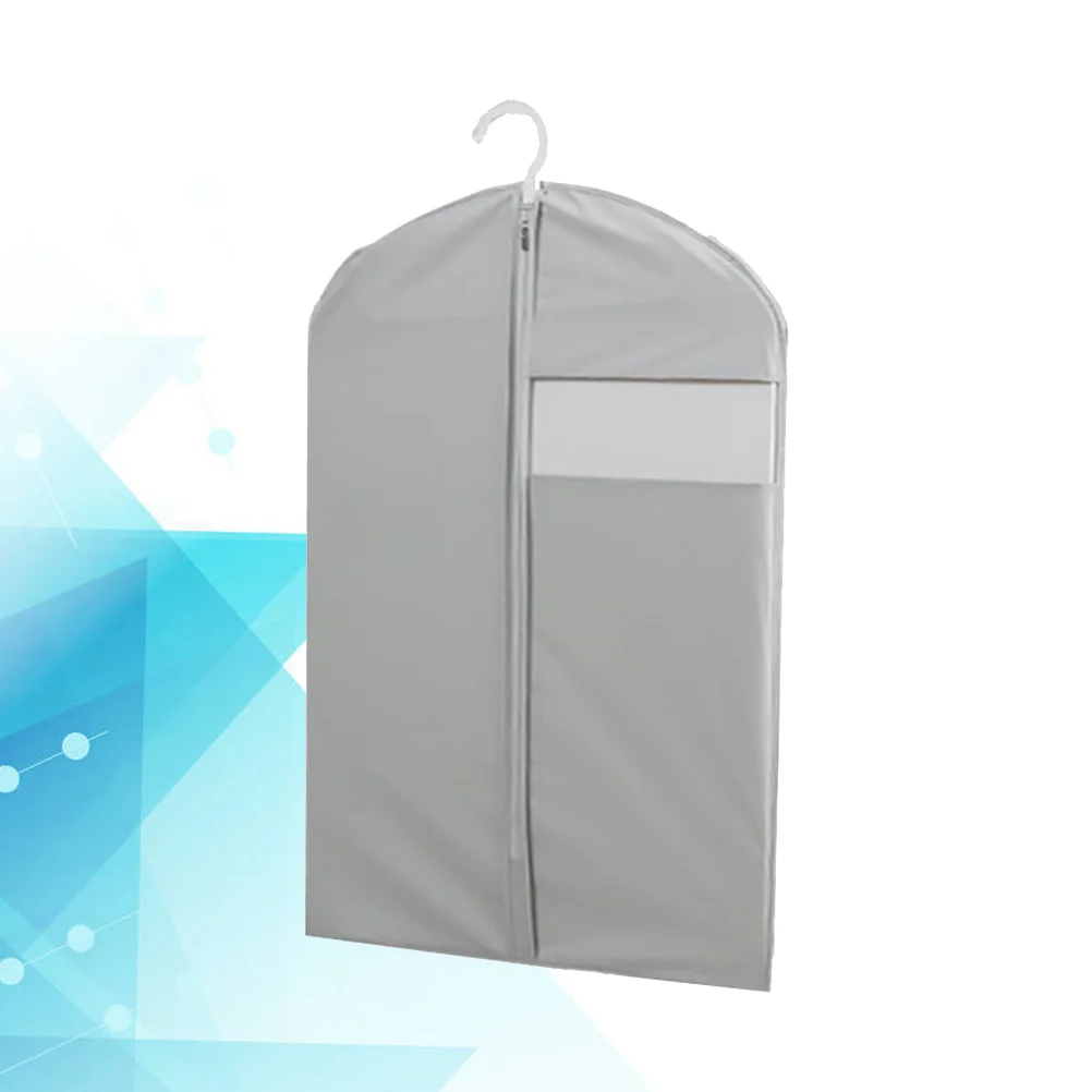 Clothing PEVA Covers with Zipper Breathable Clothes Suits Dresses Storage Protector Cover Bag 60 x 90 (Light Grey)