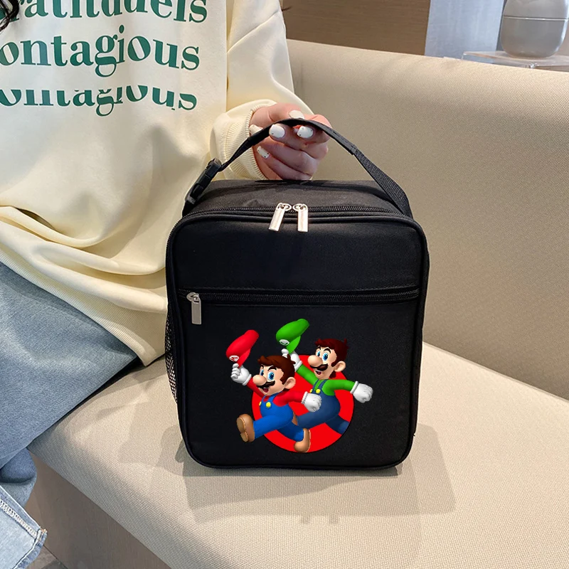 Super Mario Bro Lunch Bag for Men Women Anime Fashion High-capacity Thermal Insulation Bag Picnic Portable Food Keep Fresh Box