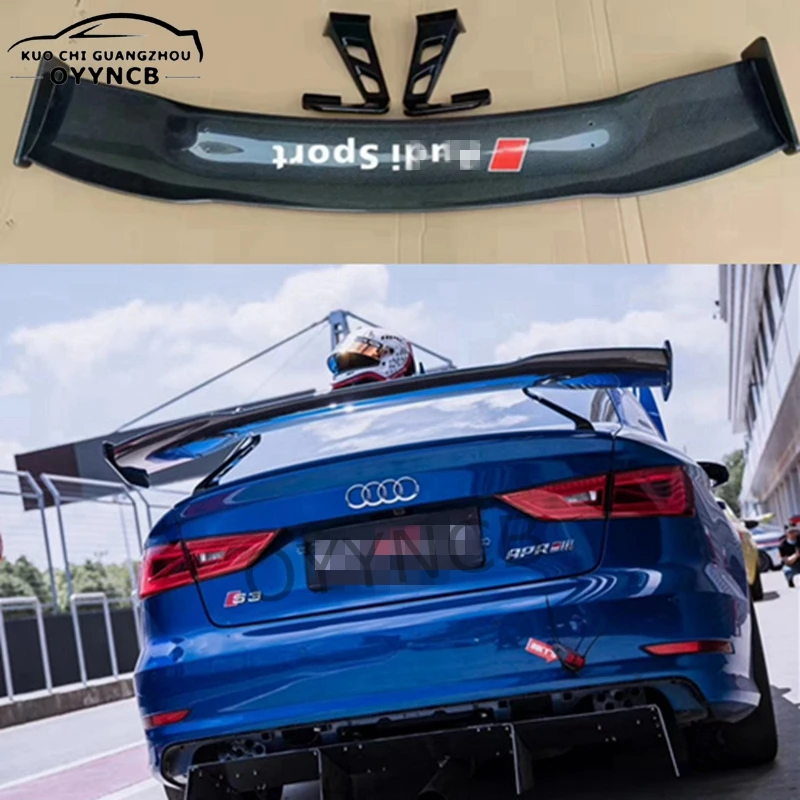 Carbon Fiber Style 2 Spoiler For Audi A3 S3 A4 A5 A6 A7 TT R8 Sedan Universal Rear Spoiler Trunk Wing