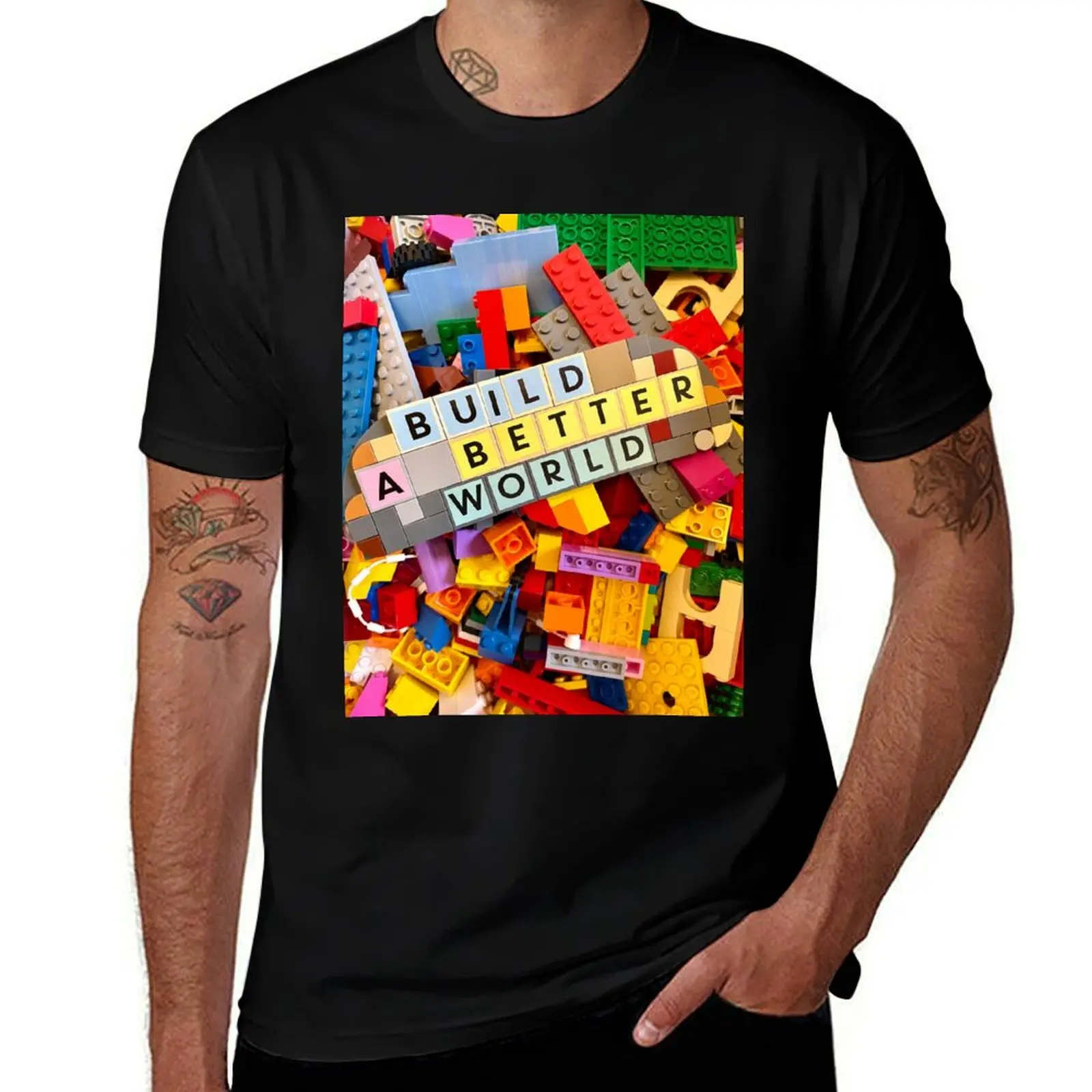 Build a better world T-Shirt Athletic Fit Sports Short Sleeve Top T-Shirt