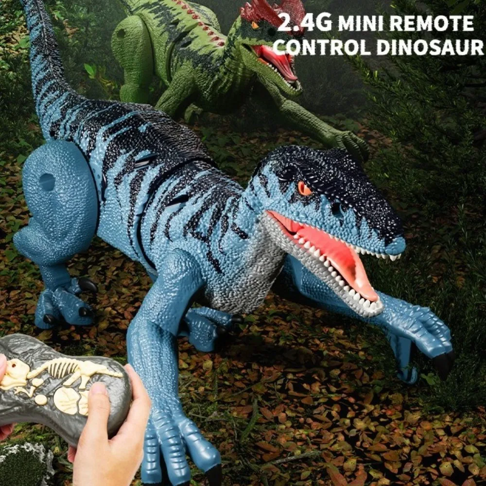 with Light Sound Remote Control Dinosaur Toys Big 2.4GHz Robot Simulation Velociraptor Multifunctional Walking Velociraptor Dino