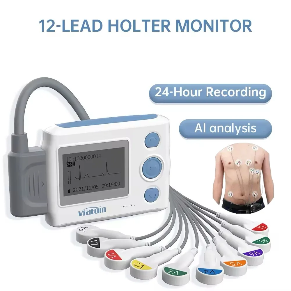 

Bluetooth ECG Recorder 12 Lead Dynamic ECG Continuous 24-hour Heart Rate Monitoring High end ECG Monitor Data Storage View Repor