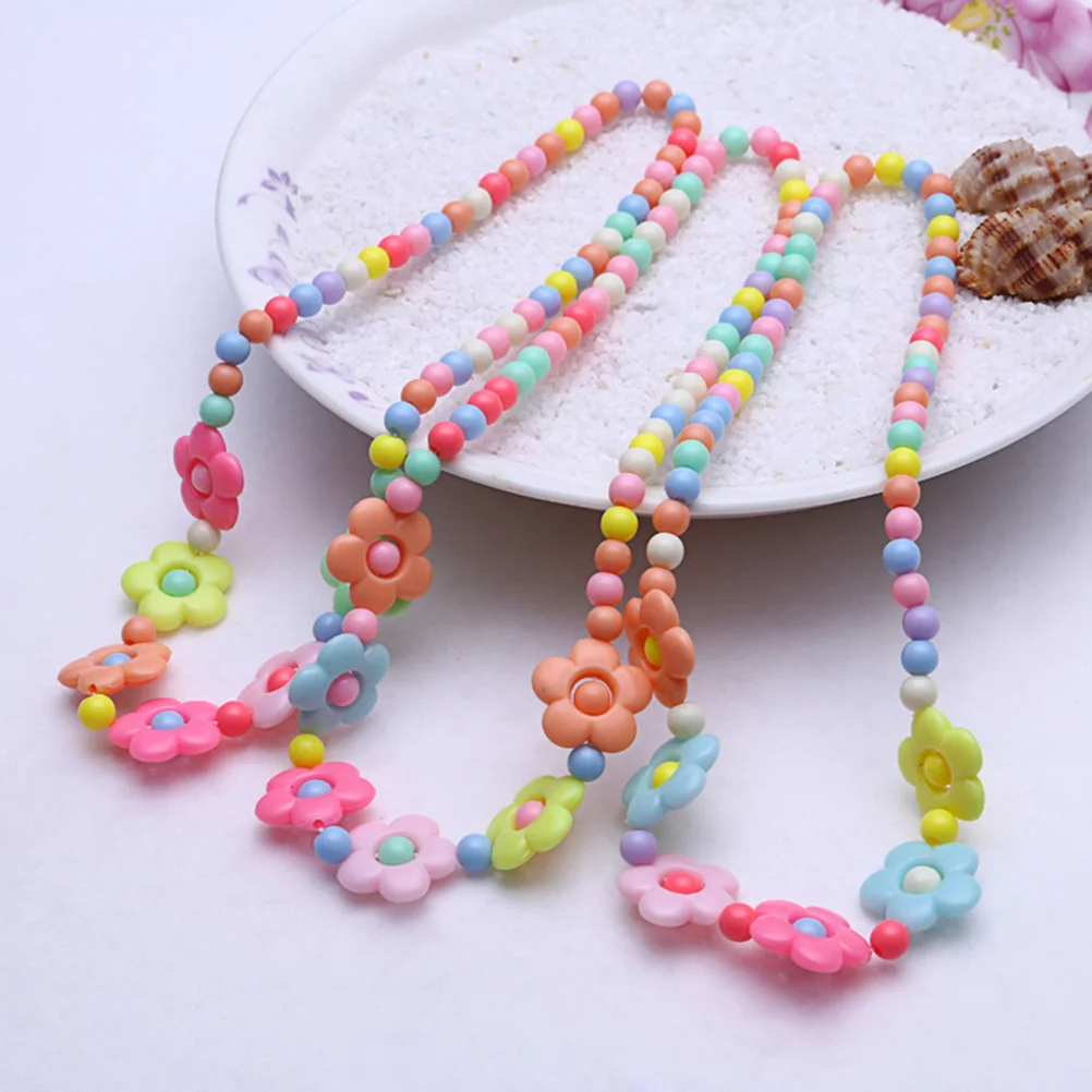 3 set di gioielli per ragazze, collana di perline, bracciale per bambini piccoli, festa per bambini, fotografia in spiaggia, regalo di Natale, stile casuale