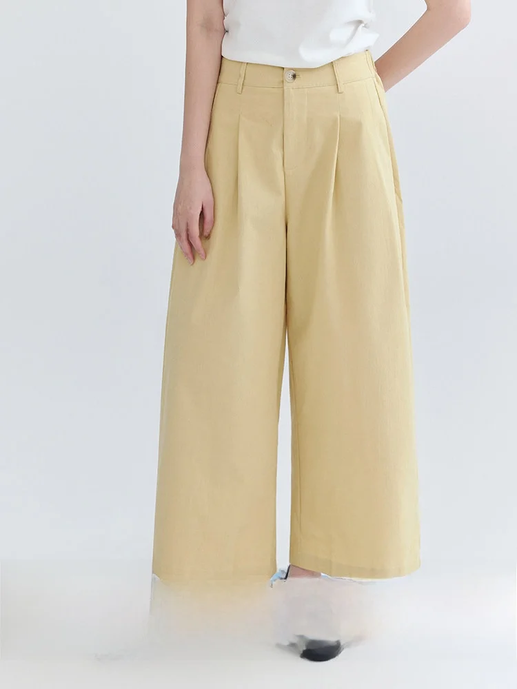

Slimming Wide Leg Casual Pants Women's High Waist Trousers Summer New Style AMUU Dopamine Color Pleated Loose Fit
