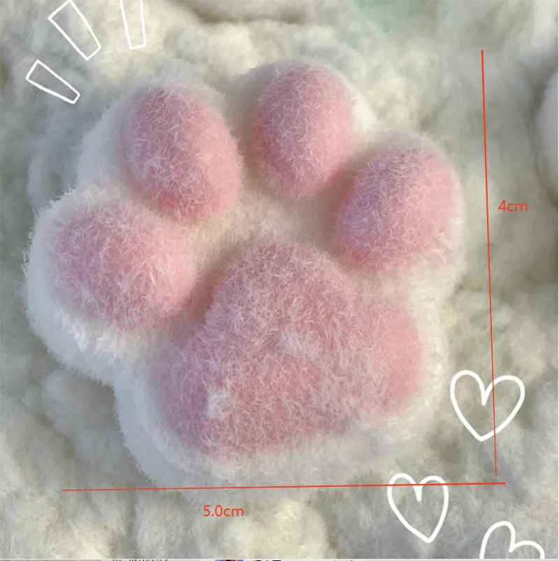 Handmade Flocking Cat\'s Paw Stress Relief Toy Mochi Slow Rebound New Fidget Toy Birthday Party Gift