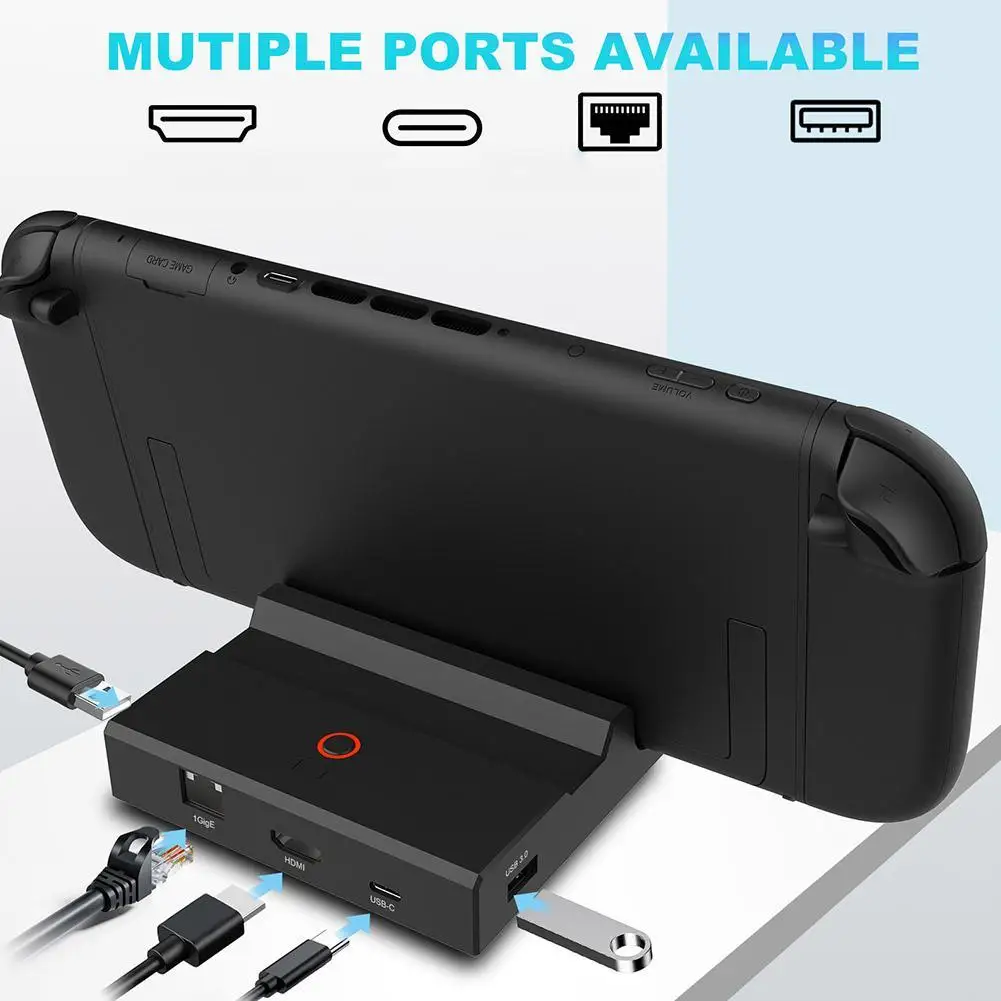 

Док-станция для телевизора Nintendo 2, зарядная док-станция, 4K HDMI, адаптируемая портативная расширительная база-концентратор для SWITCH 2, аксессуары