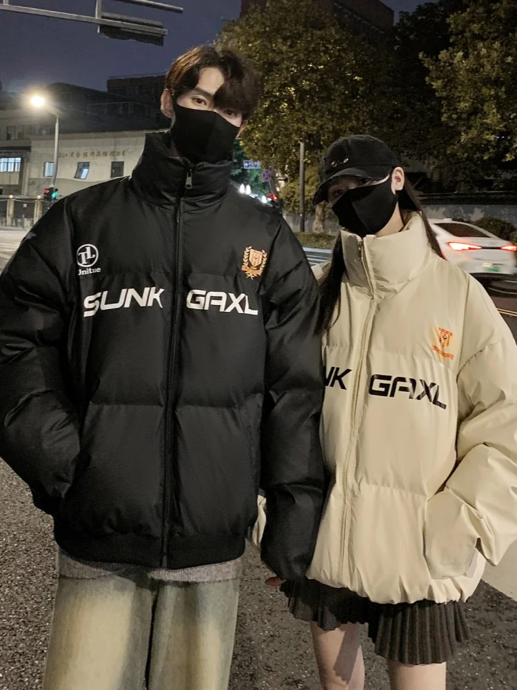 

Мужская утепленная куртка из искусственной кожи и хлопка в американском стиле, зимняя верхняя одежда оверсайз, модное повседневное пальто