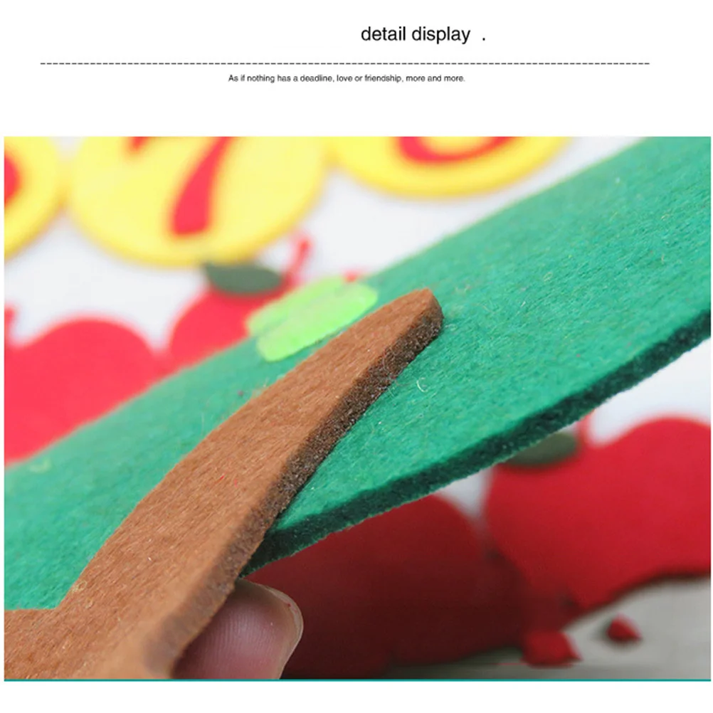 1 قطعة حزمة مواد شجرة التفاح غير المنسوجة التعليمية DIY أداة التعلم للأطفال الصغار تصميم ملون رقم ديكور المنزل #1