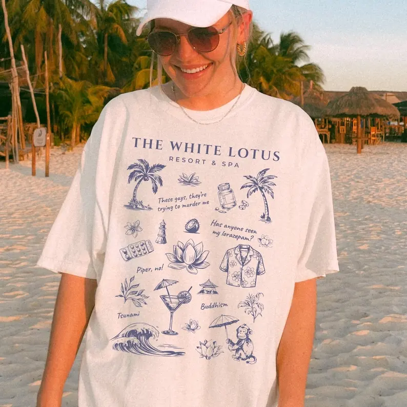 Camiseta White Lotus Resort & Spa, Piper No, Tsunami, Budismo, esses gays, eles provando de matar-me Camiseta White Lotus