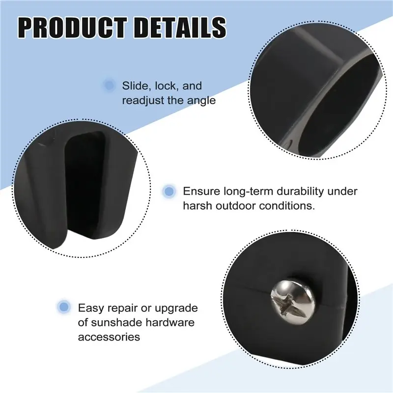 【SPECIAL】For Kayak, Canoe, Marine Boat Canopy Compatible 6 Pack 1 Inch Bimini Top Jaw Slide Fittings, Awning Hardware Accessorie