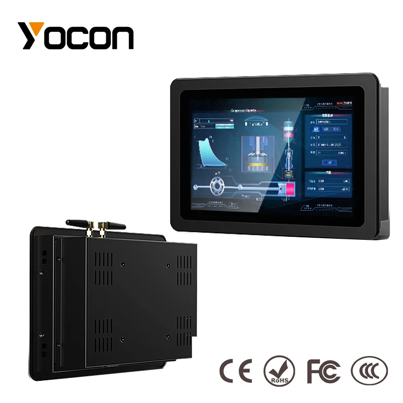 

7 Inch Embedded Industrial Panel Pc All-in-one Capacitive Touch Computer Rs232*2 LAN WIN OS