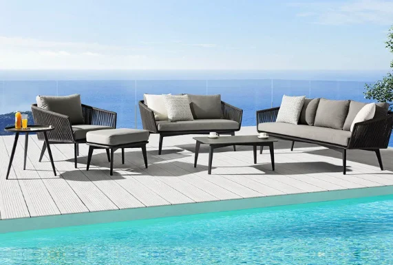 

Furniture Garden Sofa modern simple Rope Woven Outdoor sofa chair Aluminum Frame patio leisure sofa furniture set