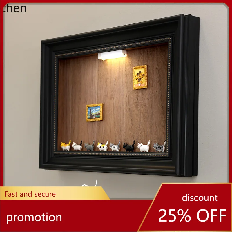 

YFY solid wood board entryway decorative painting - new style, storage shelf, high-end living room display, storage wall art