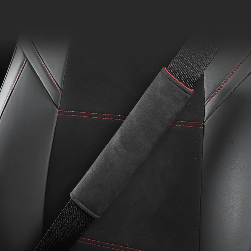 Car Seat Belt Cover For Tesla Model 3 S X Y Shoulder Sefety Leather Cover Child Protection Pads Belts Case