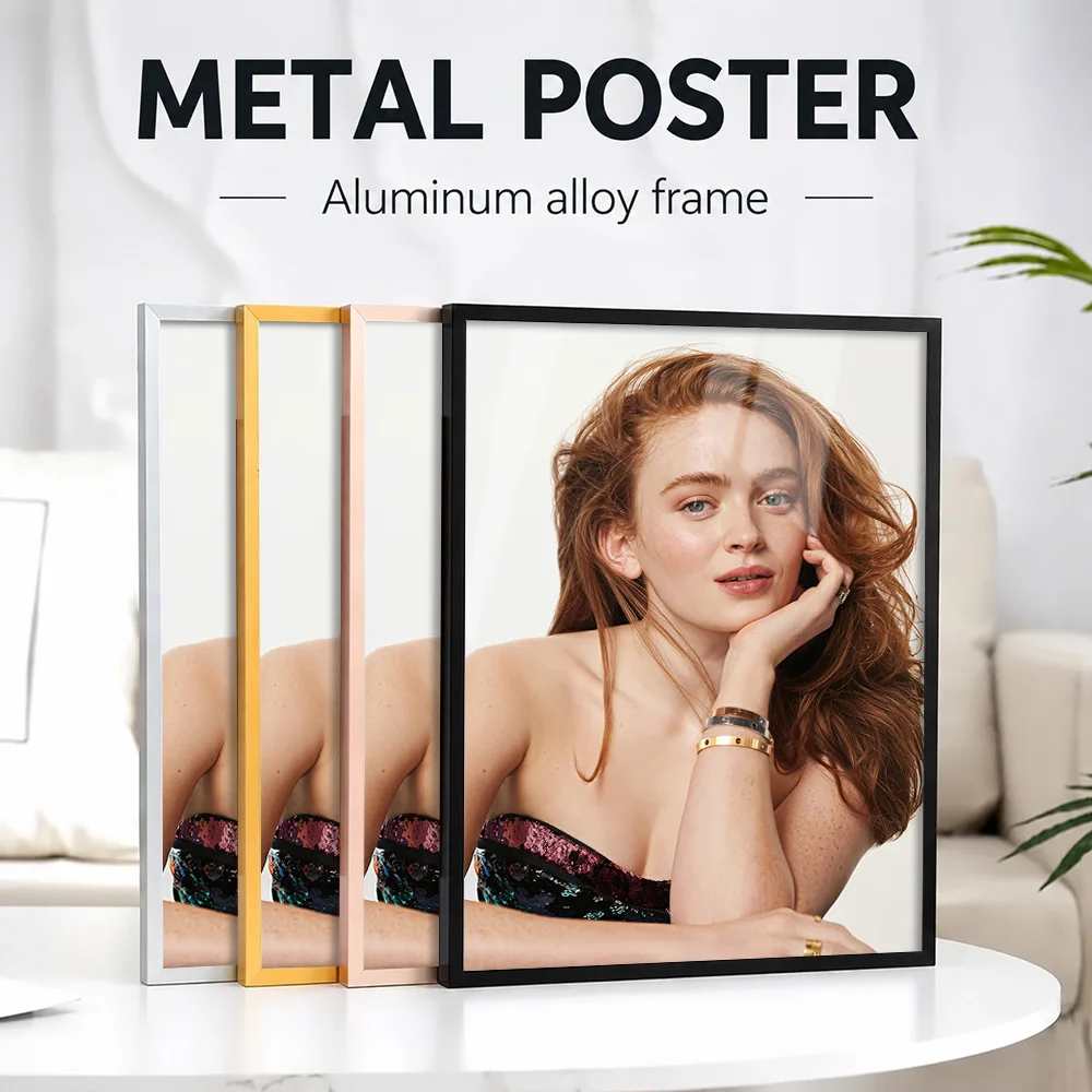 Sadie Sink Featuring Jewelry Framed Aluminum Metal Poster Customized Photo Screen Style Wall Art For Media Room Film Buff Gift
