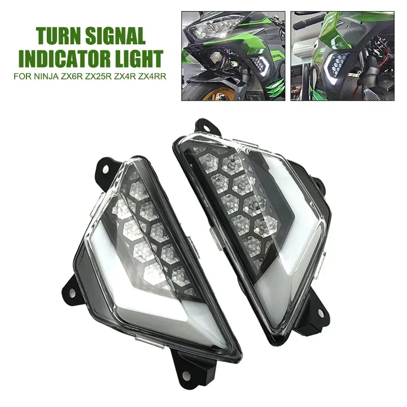 ZX4R LED Turn Signals Indicator Blinker For Kawasaki For Ninja 650 400 300 250 ZX-25R ZX-6R ZX25R EX250 EX650 Flasher Light