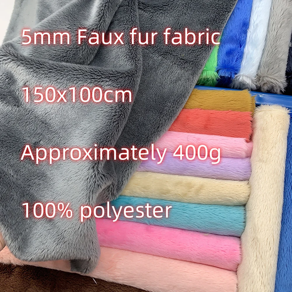 5mm Antibacterial And Soft Plush Fabric By The Meter 100% Polyester DIY Sewing Fabric 150x100cm Bright Color Faux Fur Fabric