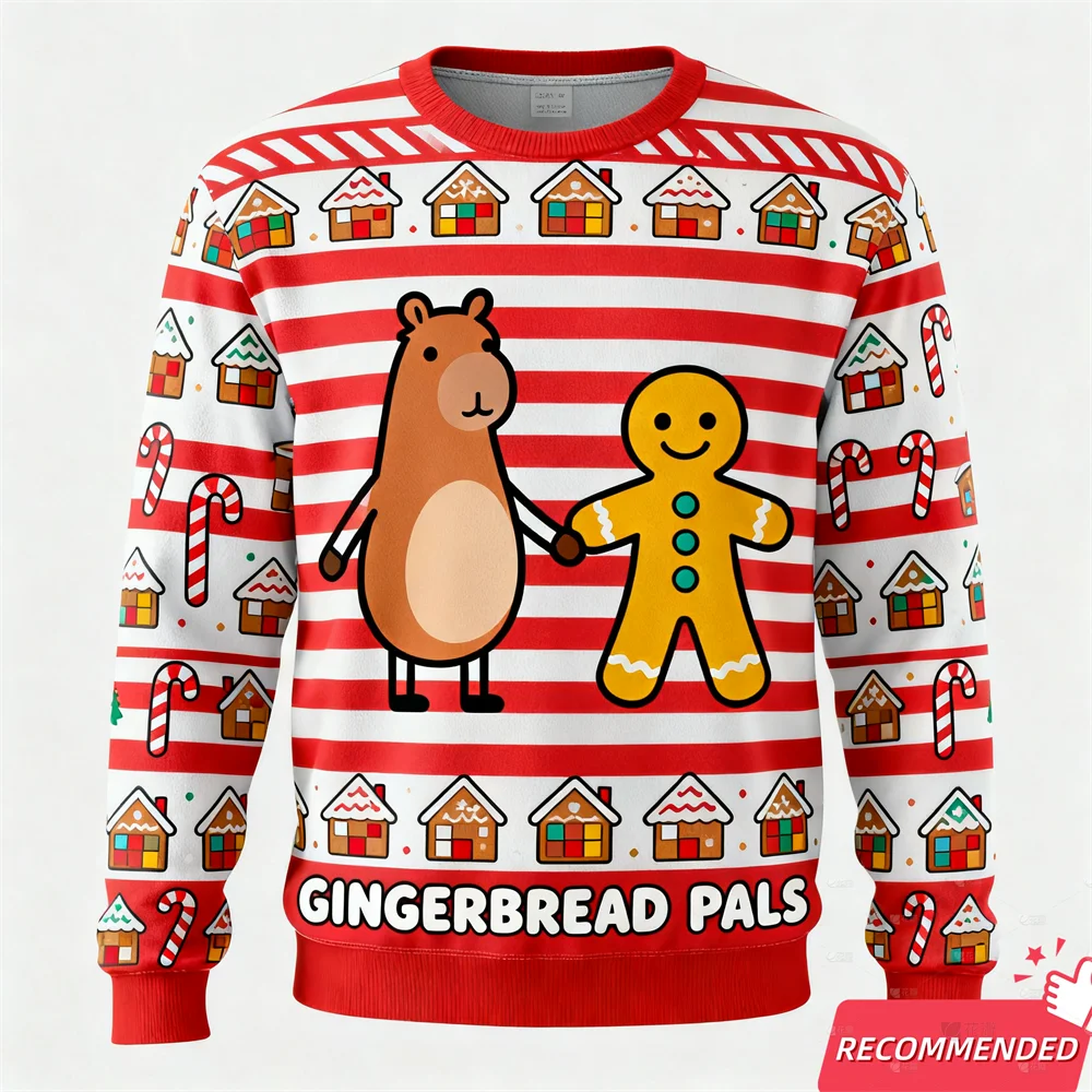 جديد مضحك HOHOHO ثلج كابيبارا الفرقة ثلاثية الأبعاد مطبوعة القبيح عيد الميلاد سترة عيد ميلاد سعيد بلوزات للجنسين الاطفال البلوفرات رياضية