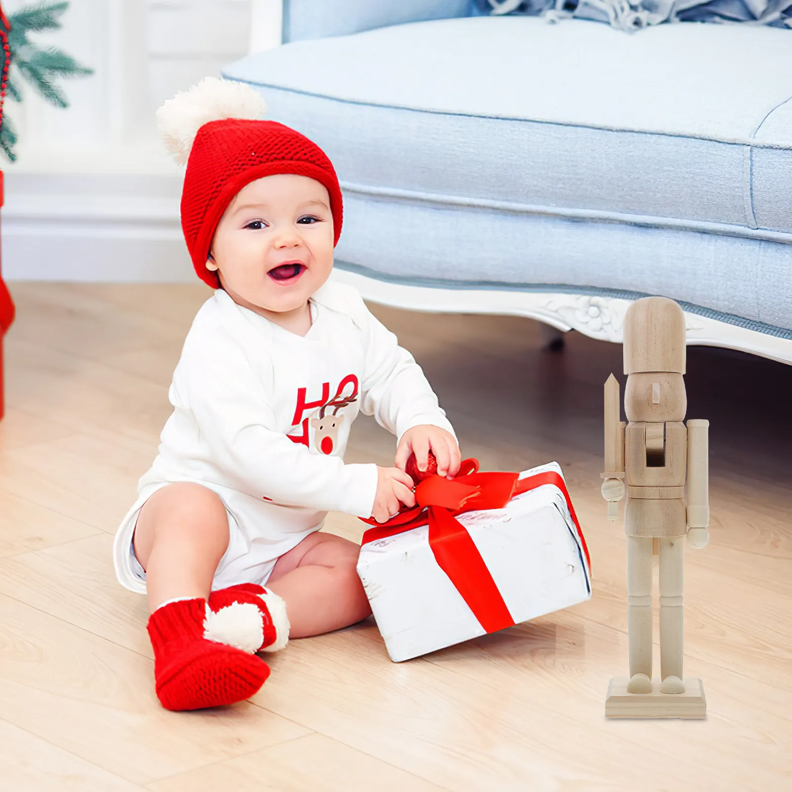 

Деревянный Щелкунчик для самостоятельной росписи, неокрашенный, новогодний подарок, украшение, солдатик-щелкунчик для самостоятельной росписи, украшение в виде орехового солдата