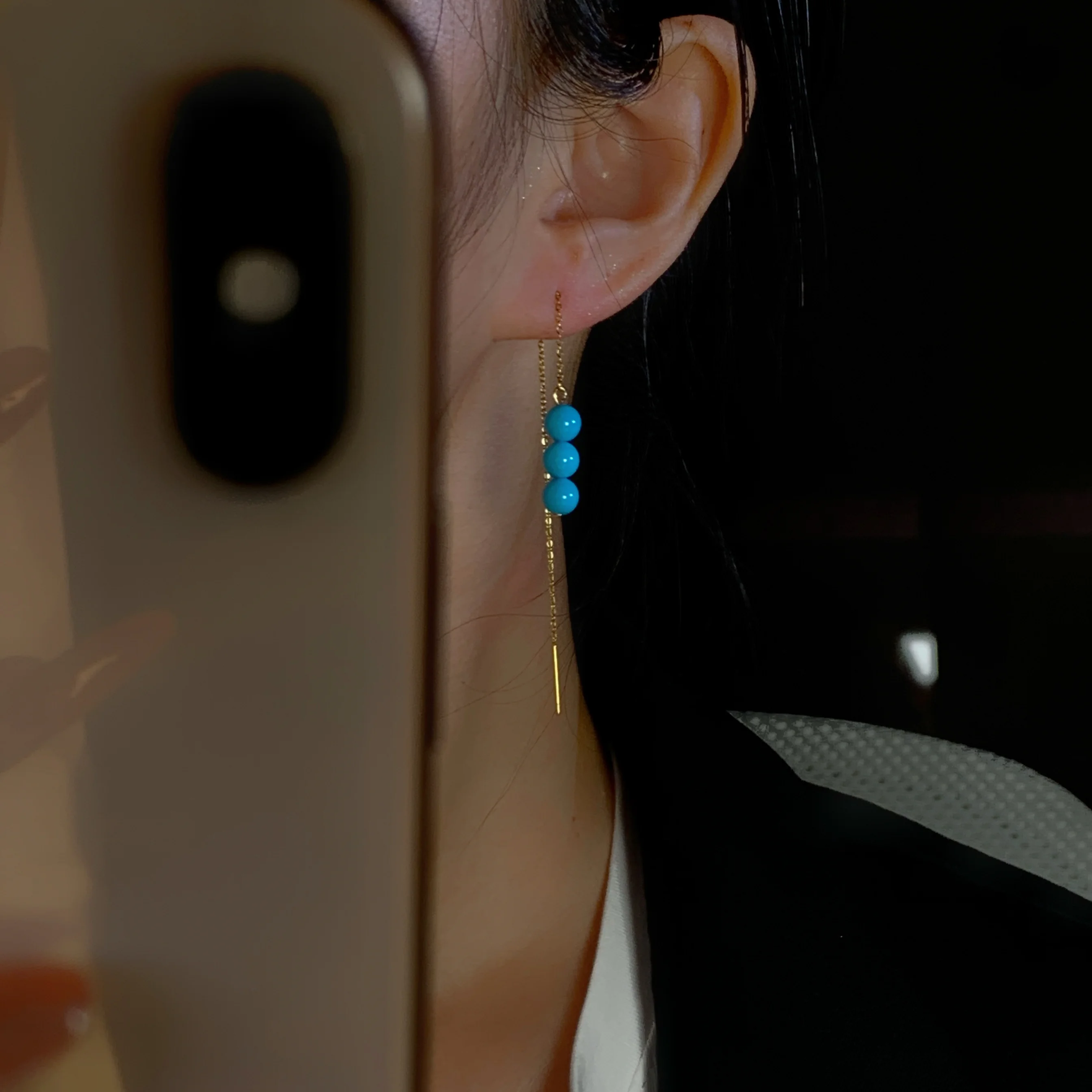 ele-een-turquoise-women's-earrings-versatile-luxury-faion-jewelry-gold-plated-high-end-sensation-durable-accory