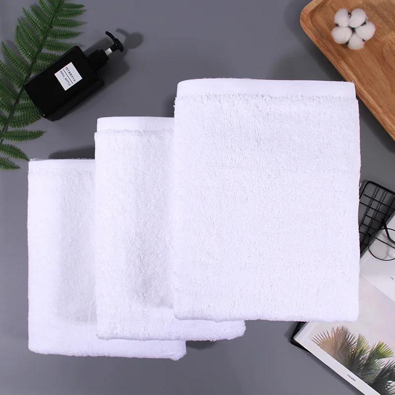 Organic Cotton Face Bath Towel Set for Children and Adults, Luxury, White, Grey, Thick, 70*140 cm, 40*70