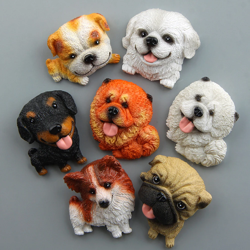 Cute Cartoon Husky Corgi Bullshiba Inu Refrigerator Sticker Creative Magnetic Home Kitchen Decoration Multiple Styles Available