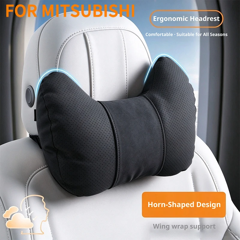 For Mitsubishi Outlander ASX Eclipse Cross Pajero Montero Sport Triton L200 Xpander car seat horn-shaped neck support headrest