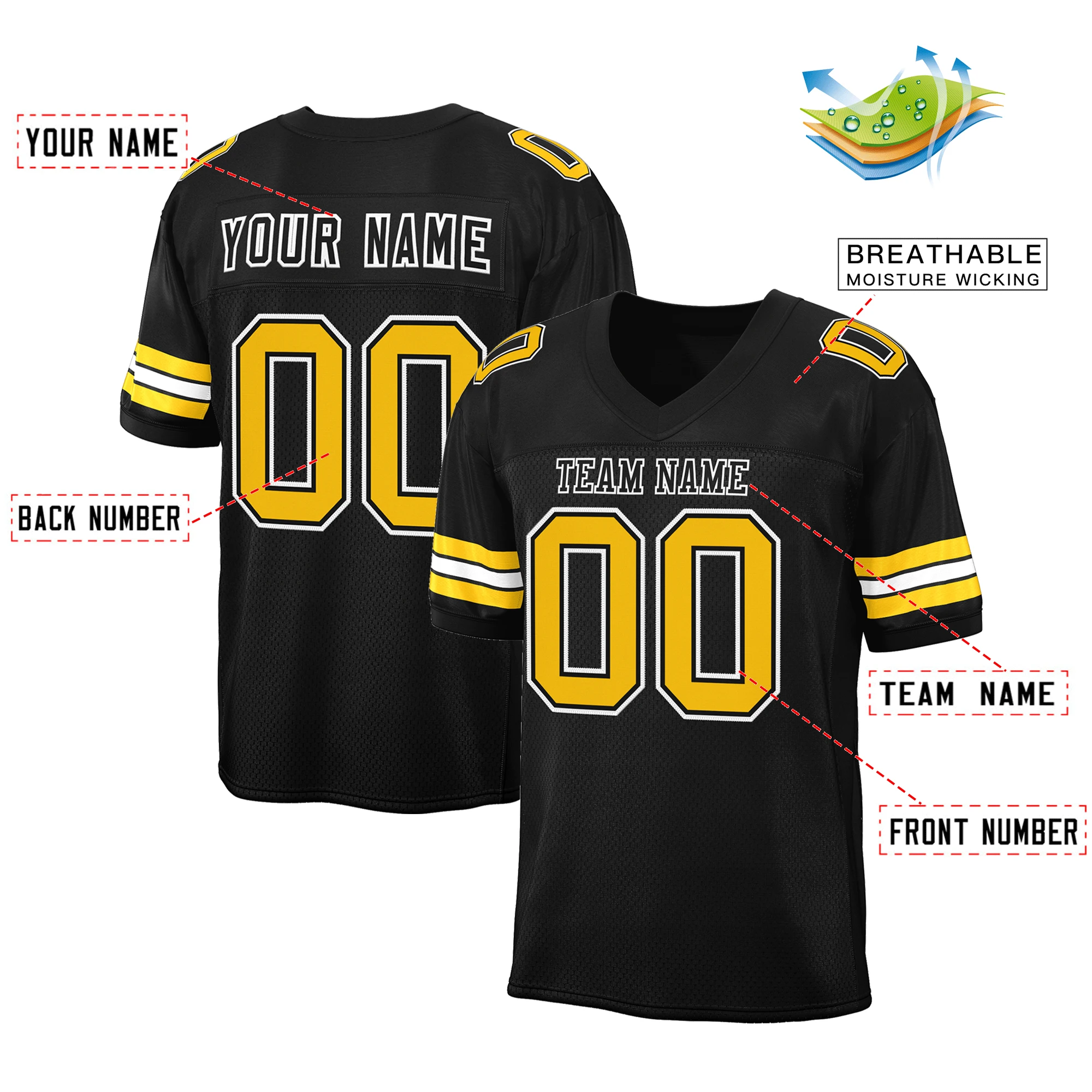 Custom Football Jersey Personalized Printed Name Number Football Game Jersey