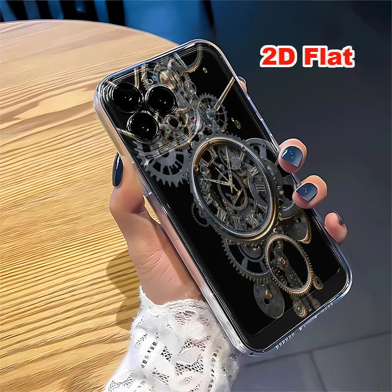 2D Flat Soft Silicone Phone Case For iPhone 17 Pro Max 16 18 Pro 13 11 15 14 Plus 12 17 16E 17Promax Shockproof Transparent Funda Cover
