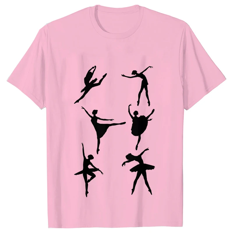 Camiseta Vintage para mujer, camiseta con estampado de baile a la moda para chica, camisetas de Ballet y baile, cuello redondo, manga corta, ropa femenina Harajuku de verano