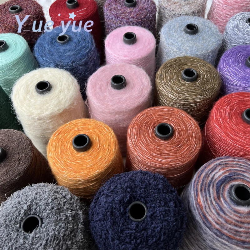 

500g Gloss Hollow Mohair Spray Yarn Hand-made Wool Medium Coarse Mixed Yarn Crochet Stick Scarf Sweater Rose Bag Material Line