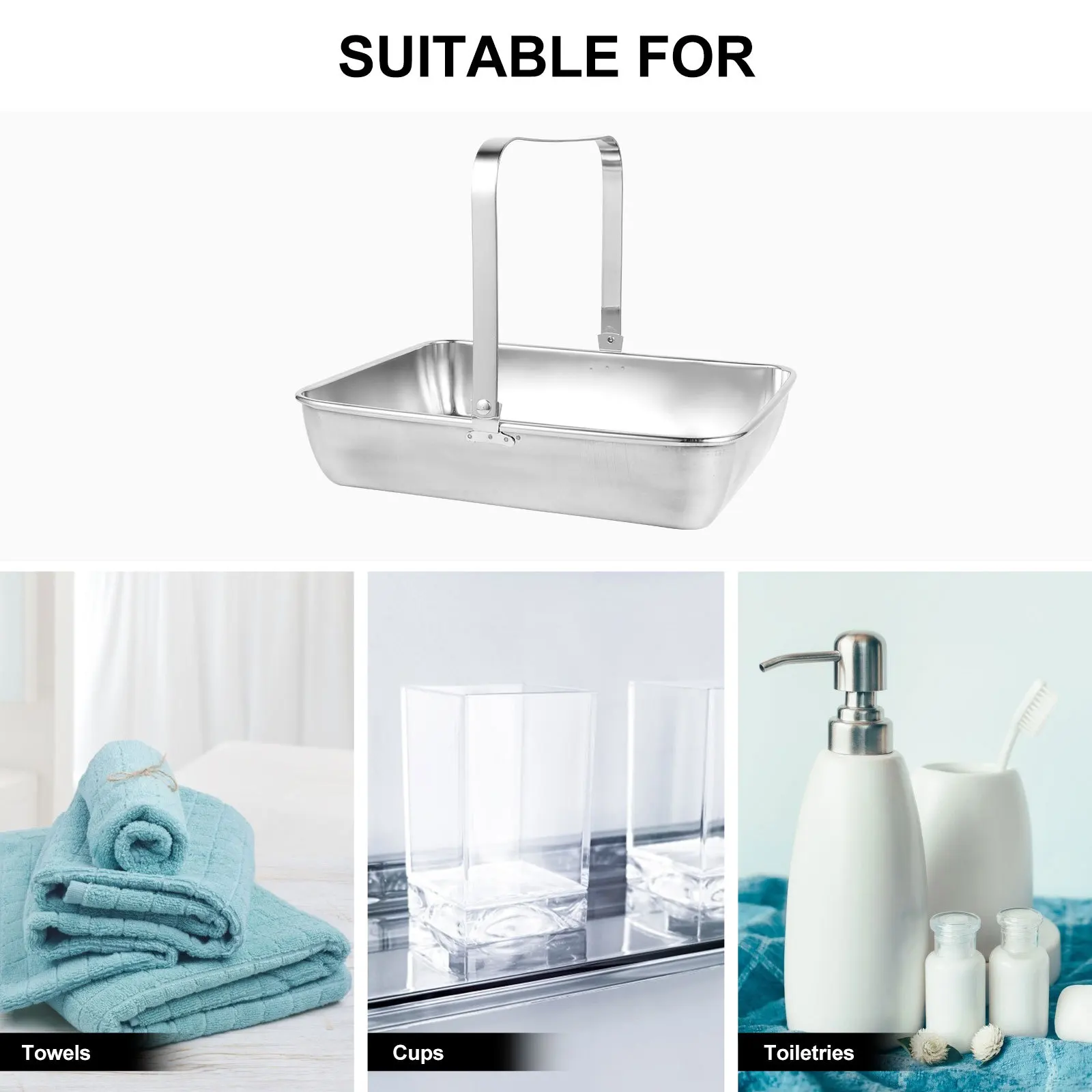 1pc Stainless Steel For Tissue Tissue Napkin Napkin Holder Organizer Rectangular Towel Tray Rectangular Dining Tray