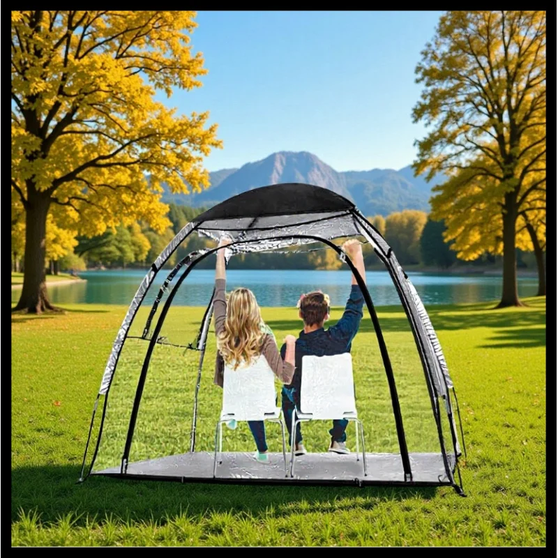 PVC Sunshine Room，Viewing Tent，Transparent Mini Greenhouse Winter Warm Garden Cover Foldable Outdoor Plant Greenhouse，