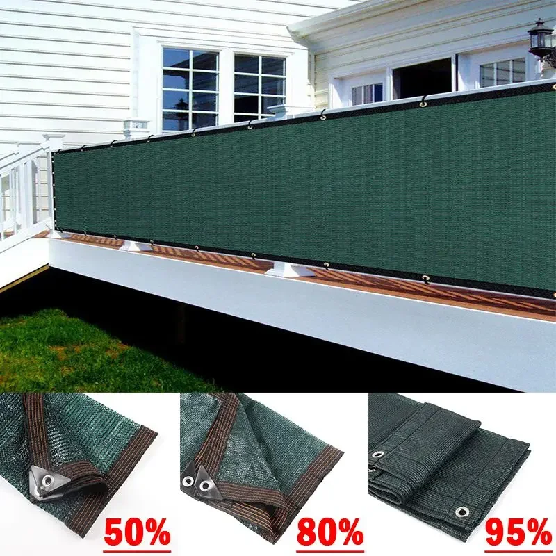 50%~95% Shading Outdoor Garden Sunshade Net Balcony Safety Privacy Screen Fence Net, UV Protection Terrace Sun Shading Sails
