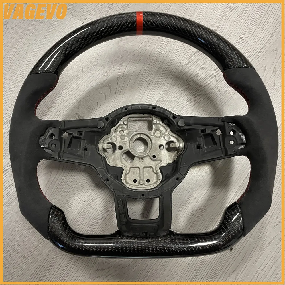 

Carbon fiber Alcantara leather D-shaped sports steering wheel suitable for Volkswagen Golf 7 MK7 Passat B8 Tiguan MK2 Jetta Polo