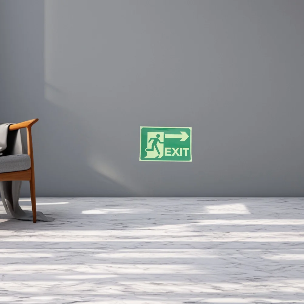 

4Pcs Luminous Safety Exit Stickers Self-Adhesive Glow in Evacuation Signs Indoor Outdoor Safety Directional